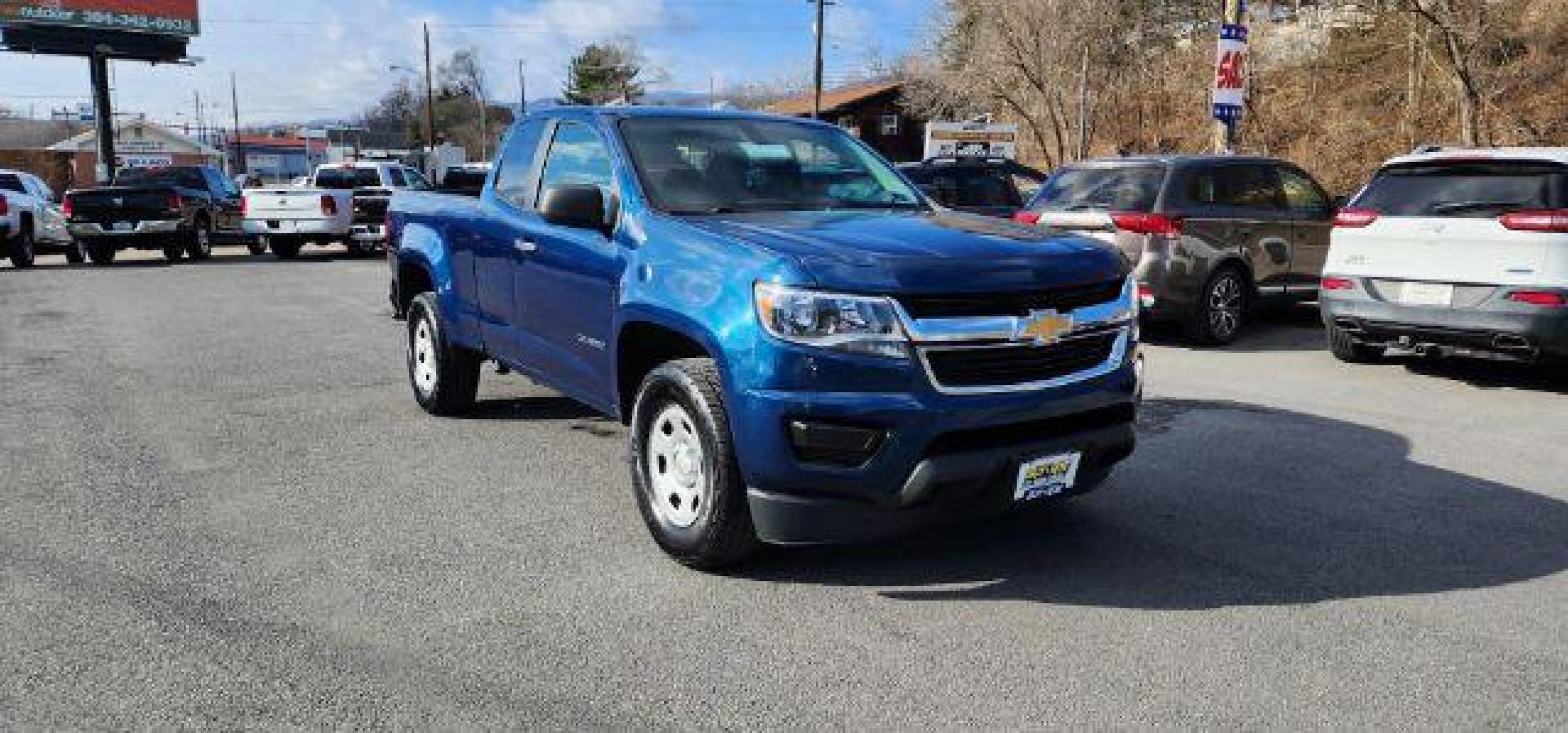 2020 BLUE /Jet Black/Dark Ash, cloth Chevrolet Colorado Work Truck Ext. Cab 2WD (1GCHSBEA7L1) with an 2.5L L4 engine, AT transmission, located at 353 S. Mineral St., Keyser, WV, 26726, (304) 788-7887, 39.436451, -78.981674 - Photo #0