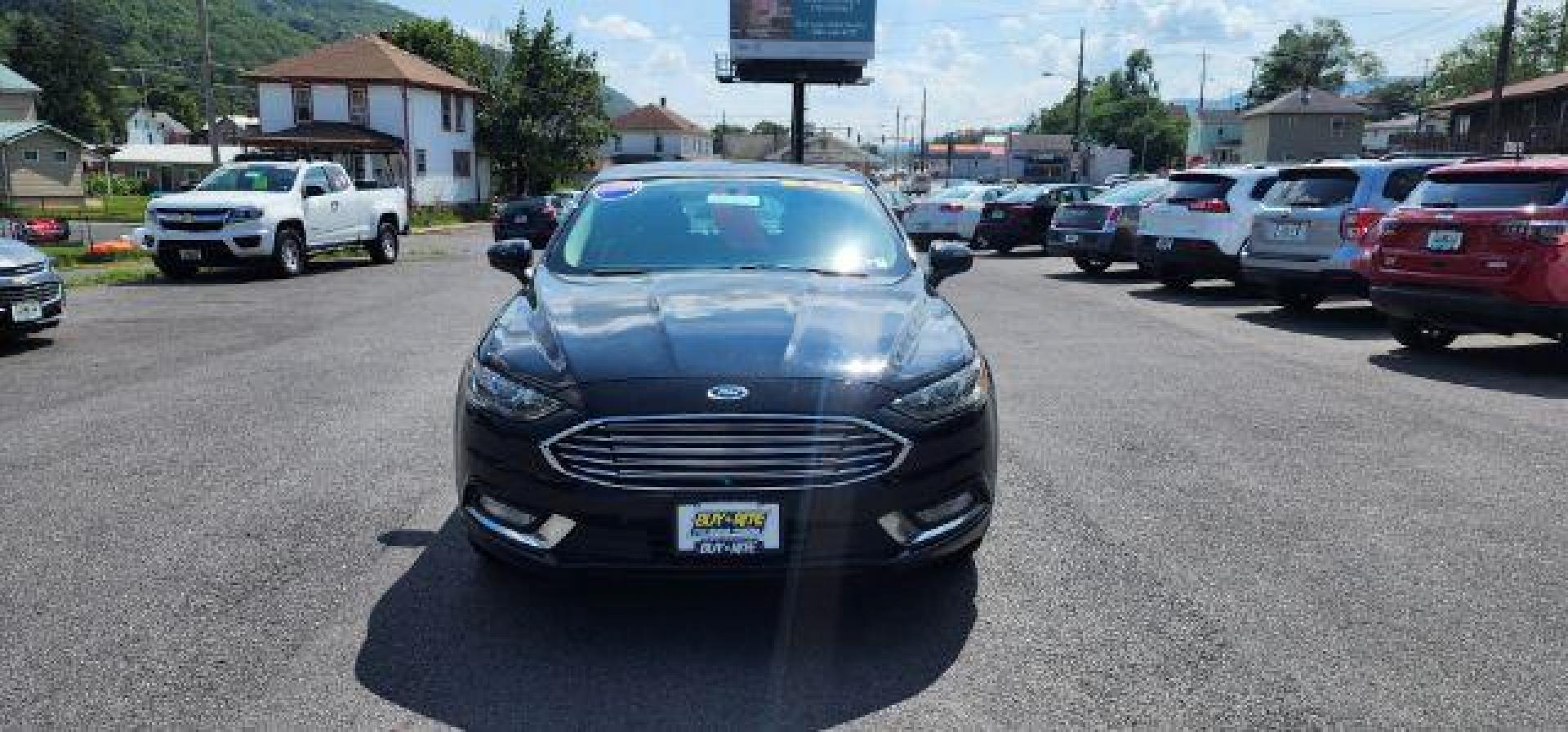 2018 BLACK /Ebony, leather Ford Fusion SE (3FA6P0H70JR) with an 2.5L L4 engine, AT transmission, located at 353 S. Mineral St., Keyser, WV, 26726, (304) 788-7887, 39.436451, -78.981674 - Photo#1