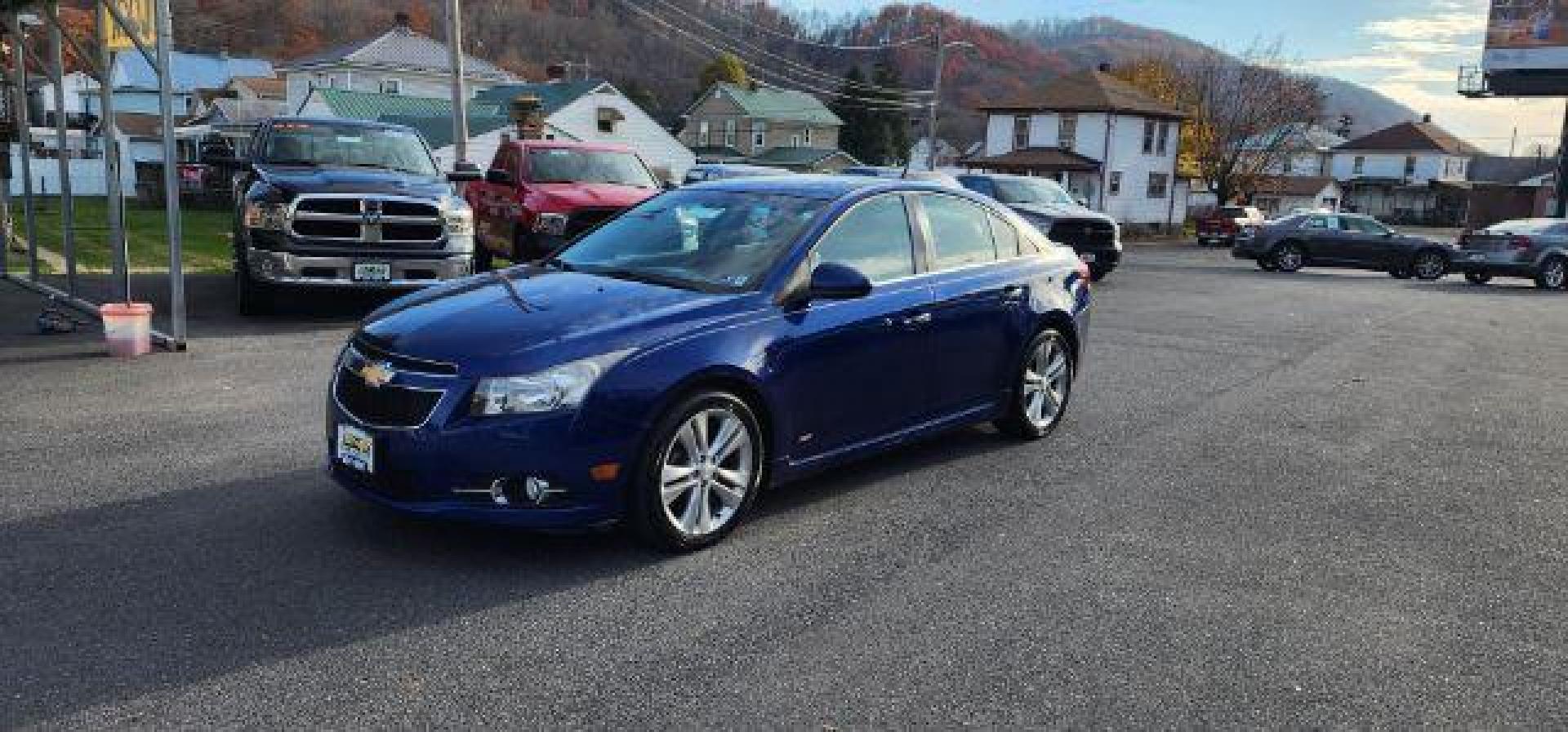 2012 Blue Topaz Metallic /Jet Black/Brick Leather Interior Chevrolet Cruze LTZ (1G1PH5SC8C7) with an 4 engine, AT transmission, located at 353 S. Mineral St., Keyser, WV, 26726, (304) 788-7887, 39.436451, -78.981674 - Photo#0