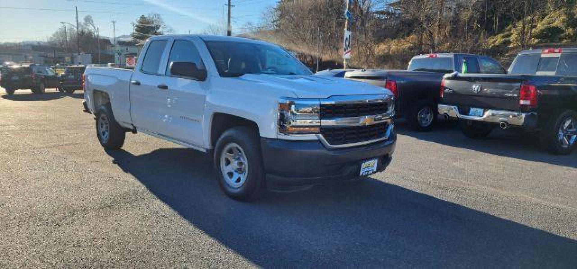 2019 WHITE /Jet Black, cloth Chevrolet Silverado 1500 Work Truck Double Cab 2WD (2GCRCNEC5K1) with an 5.3L V8 engine, AT transmission, located at 353 S. Mineral St., Keyser, WV, 26726, (304) 788-7887, 39.436451, -78.981674 - Photo#0