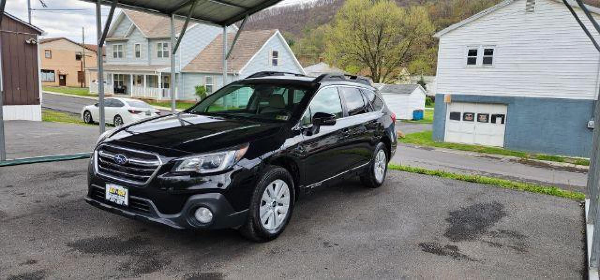 2019 BLACK /Warm Ivory Cloth, cloth Subaru Outback 2.5i Premium (4S4BSAFC7K3) with an 2.5 L4 engine, AT transmission, located at 353 S. Mineral St., Keyser, WV, 26726, (304) 788-7887, 39.436451, -78.981674 - Photo#0