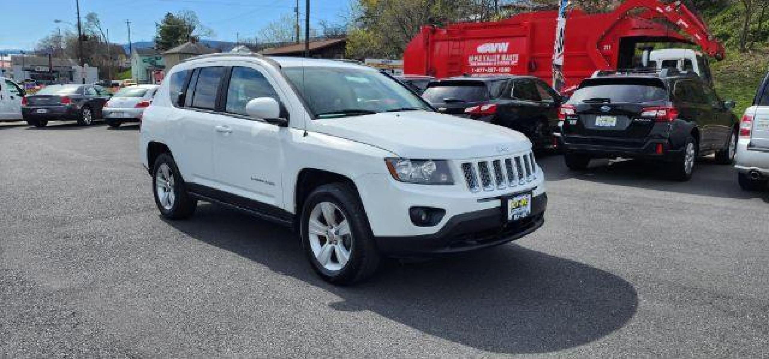 2016 WHITE /Dark Slate Gray/Light Pebble Beige, vinyl/cloth Jeep Compass Latitude 4WD (1C4NJDEB8GD) with an 2.4L L4 engine, AT transmission, located at 353 S. Mineral St., Keyser, WV, 26726, (304) 788-7887, 39.436451, -78.981674 - FOR A BETTER PRICE CALL PAUL AT 301-268-8150 - Photo #0