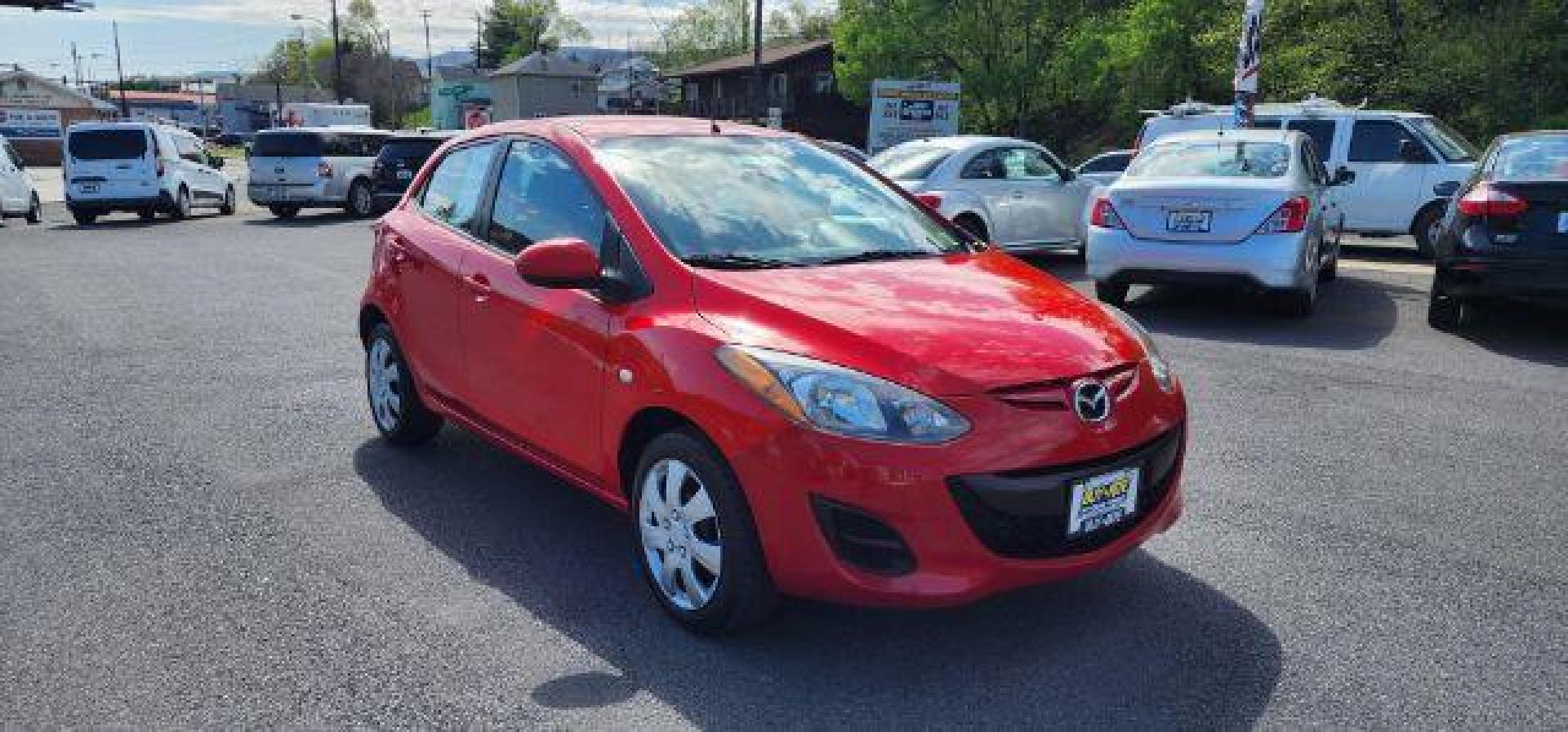 2013 RED /Black Cloth Interior Mazda MAZDA2 Sport (JM1DE1KY3D0) with an 1.5L L4 engine, AT transmission, located at 353 S. Mineral St., Keyser, WV, 26726, (304) 788-7887, 39.436451, -78.981674 - Photo#0