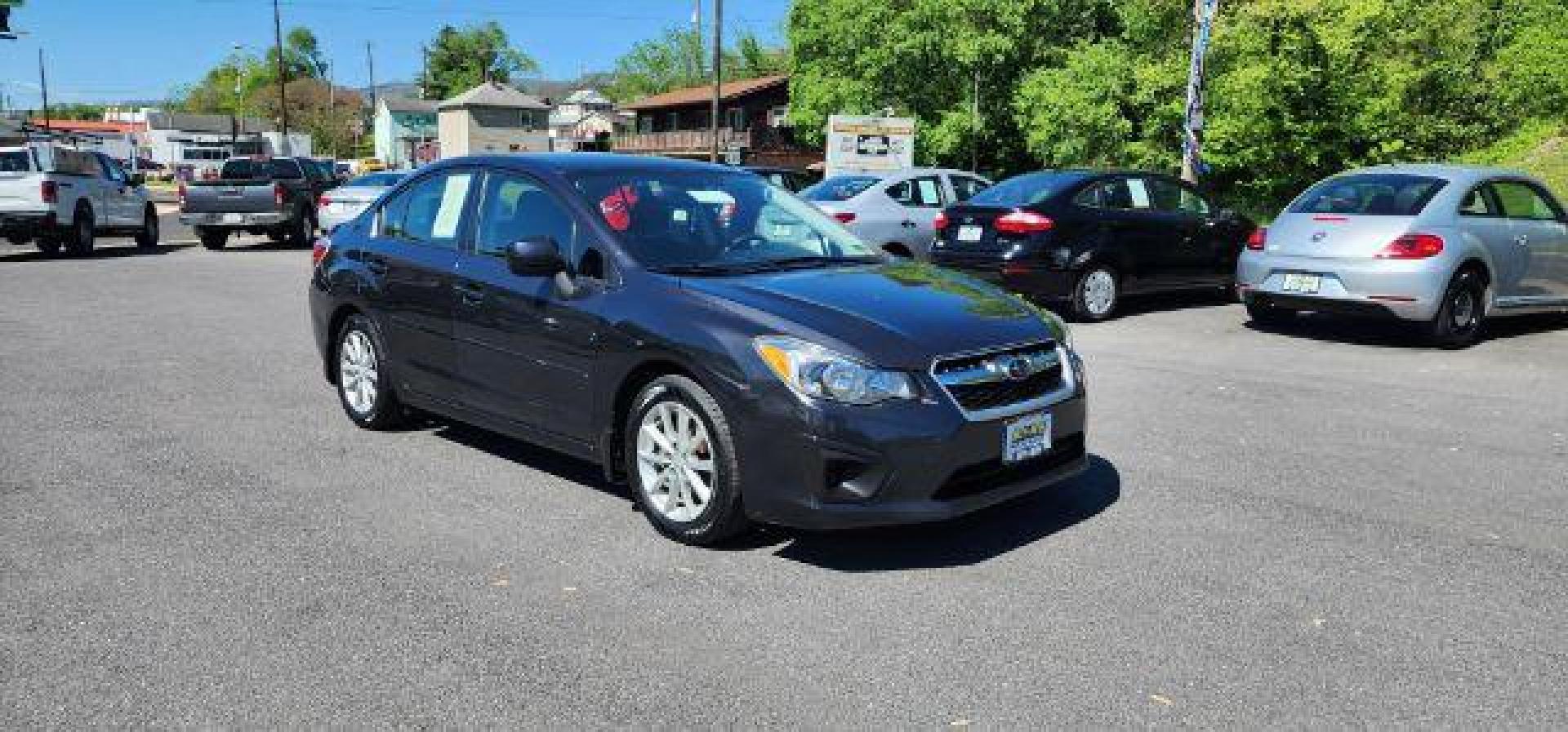 2014 GRAY /Black Subaru Impreza 2.0i Premium 4-Door w/All Weather Package (JF1GJAC68EH) with an 2.0L L4 engine, CVT transmission, located at 353 S. Mineral St., Keyser, WV, 26726, (304) 788-7887, 39.436451, -78.981674 - Photo#0