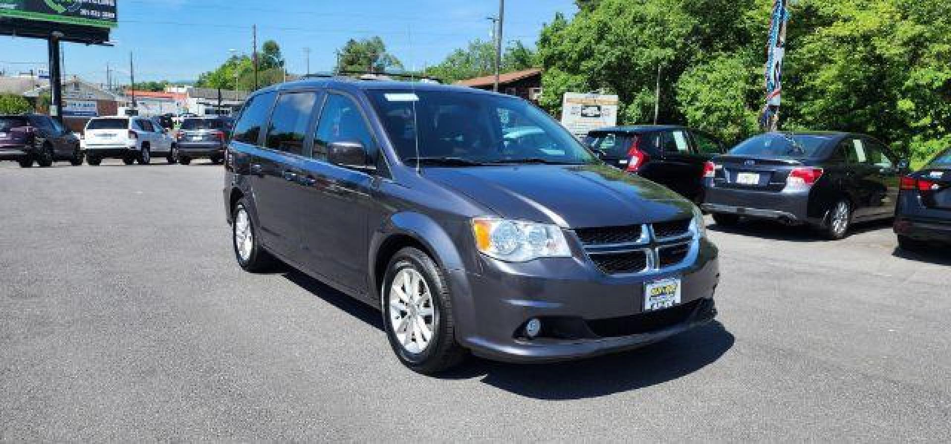 2019 GRAY /Black/Light Graystone, leather/suede Dodge Grand Caravan SXT (2C4RDGCG2KR) with an 3.6L V6 engine, AT transmission, located at 353 S. Mineral St., Keyser, WV, 26726, (304) 788-7887, 39.436451, -78.981674 - FOR A BETTER PRICE CALL PAUL AT 301-268-8150 - Photo#0