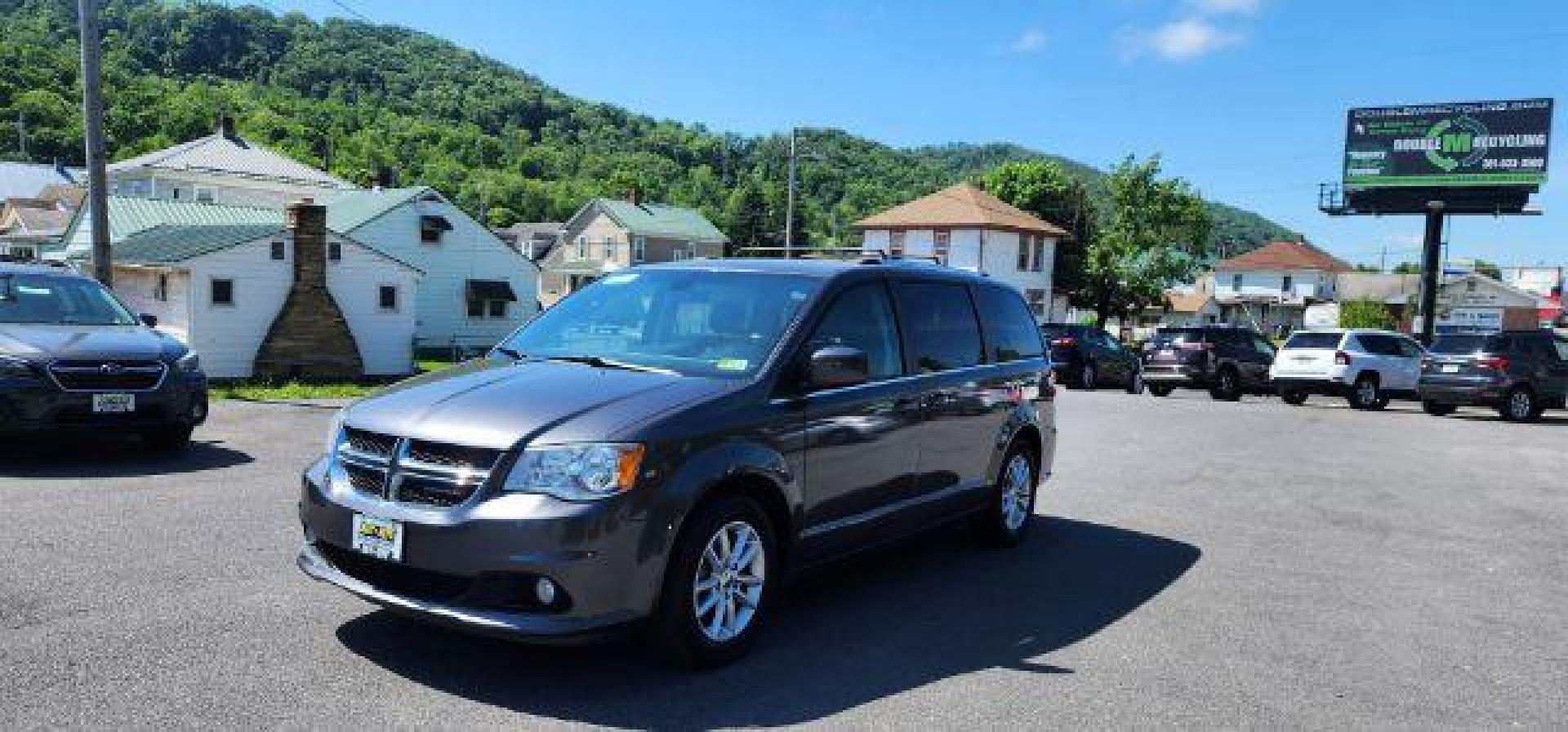 2019 GRAY /Black/Light Graystone, leather/suede Dodge Grand Caravan SXT (2C4RDGCG2KR) with an 3.6L V6 engine, AT transmission, located at 353 S. Mineral St., Keyser, WV, 26726, (304) 788-7887, 39.436451, -78.981674 - FOR A BETTER PRICE CALL PAUL AT 301-268-8150 - Photo#2