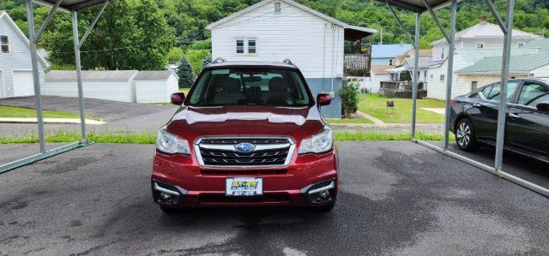 2018 RED /Gray, cloth Subaru Forester 2.5i Premium PZEV CVT (JF2SJAGC8JH) with an 2.5 L4 engine, CVT transmission, located at 353 S. Mineral St., Keyser, WV, 26726, (304) 788-7887, 39.436451, -78.981674 - FOR A BETTER PRICE CALL PAUL AT 301-268-8150 - Photo#1