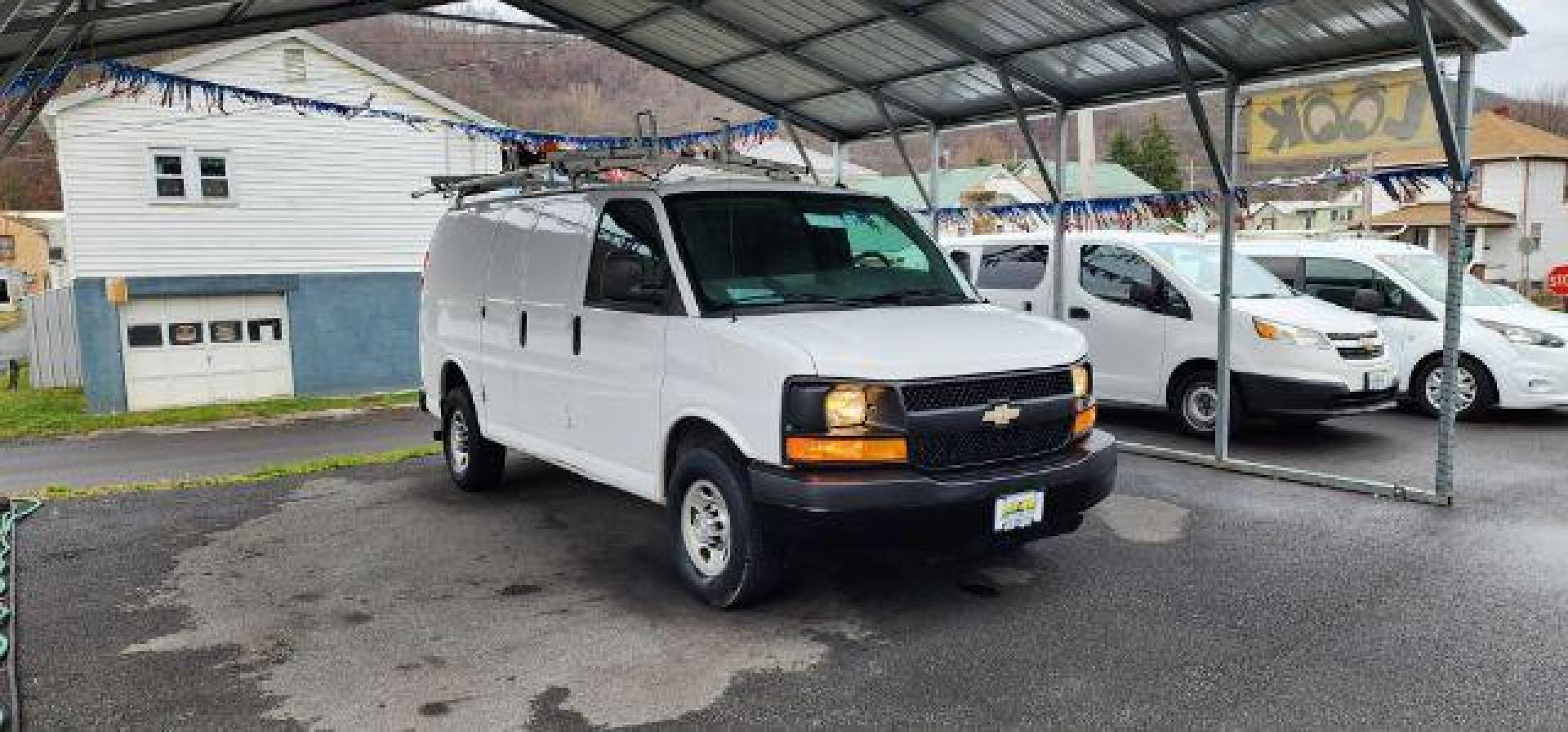 2015 wHITE /Medium Pewter, premium cloth Chevrolet Express 2500 Cargo FFV (1GCWGFCF6F1) with an 4.8L V8 FFV engine, AT transmission, located at 353 S. Mineral St., Keyser, WV, 26726, (304) 788-7887, 39.436451, -78.981674 - FOR A BETTER PRICE CALL PAUL AT 301-268-8150 - Photo#0