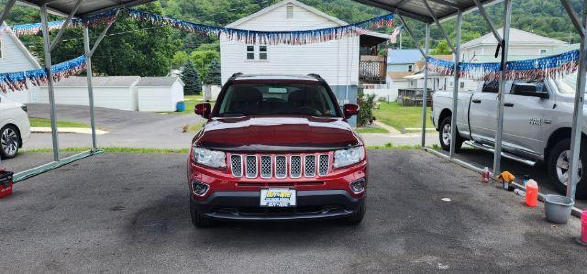 2016 MAROON /Leather Jeep Compass Latitude 4WD (1C4NJDEB9GD) with an 2.4l L4 engine, AT transmission, located at 353 S. Mineral St., Keyser, WV, 26726, (304) 788-7887, 39.436451, -78.981674 - Photo#1