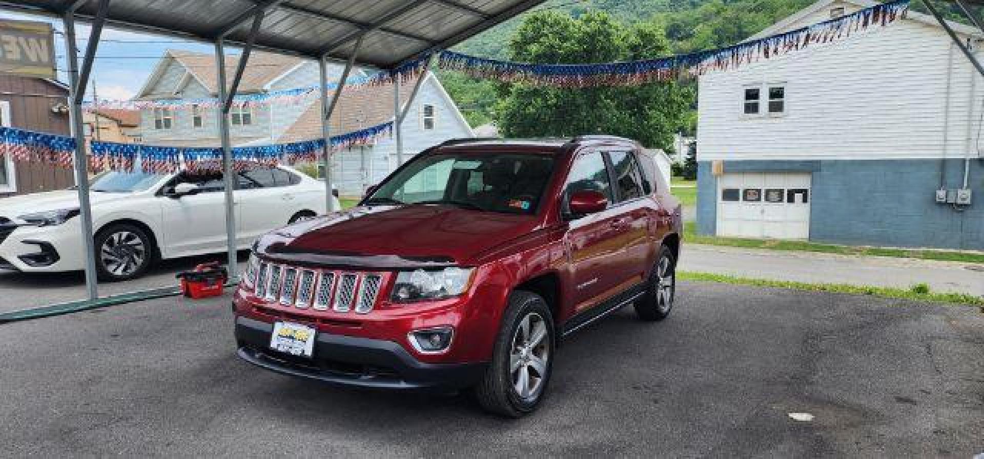 2016 MAROON /Leather Jeep Compass Latitude 4WD (1C4NJDEB9GD) with an 2.4l L4 engine, AT transmission, located at 353 S. Mineral St., Keyser, WV, 26726, (304) 788-7887, 39.436451, -78.981674 - Photo#2