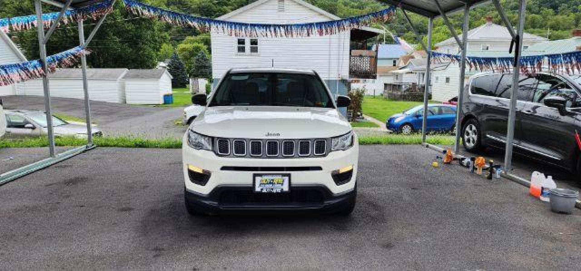 2018 WHITE /Black Jeep Compass Sport 4x4 (3C4NJDAB6JT) with an 2.4L L4 engine, AT transmission, located at 353 S. Mineral St., Keyser, WV, 26726, (304) 788-7887, 39.436451, -78.981674 - Photo#1