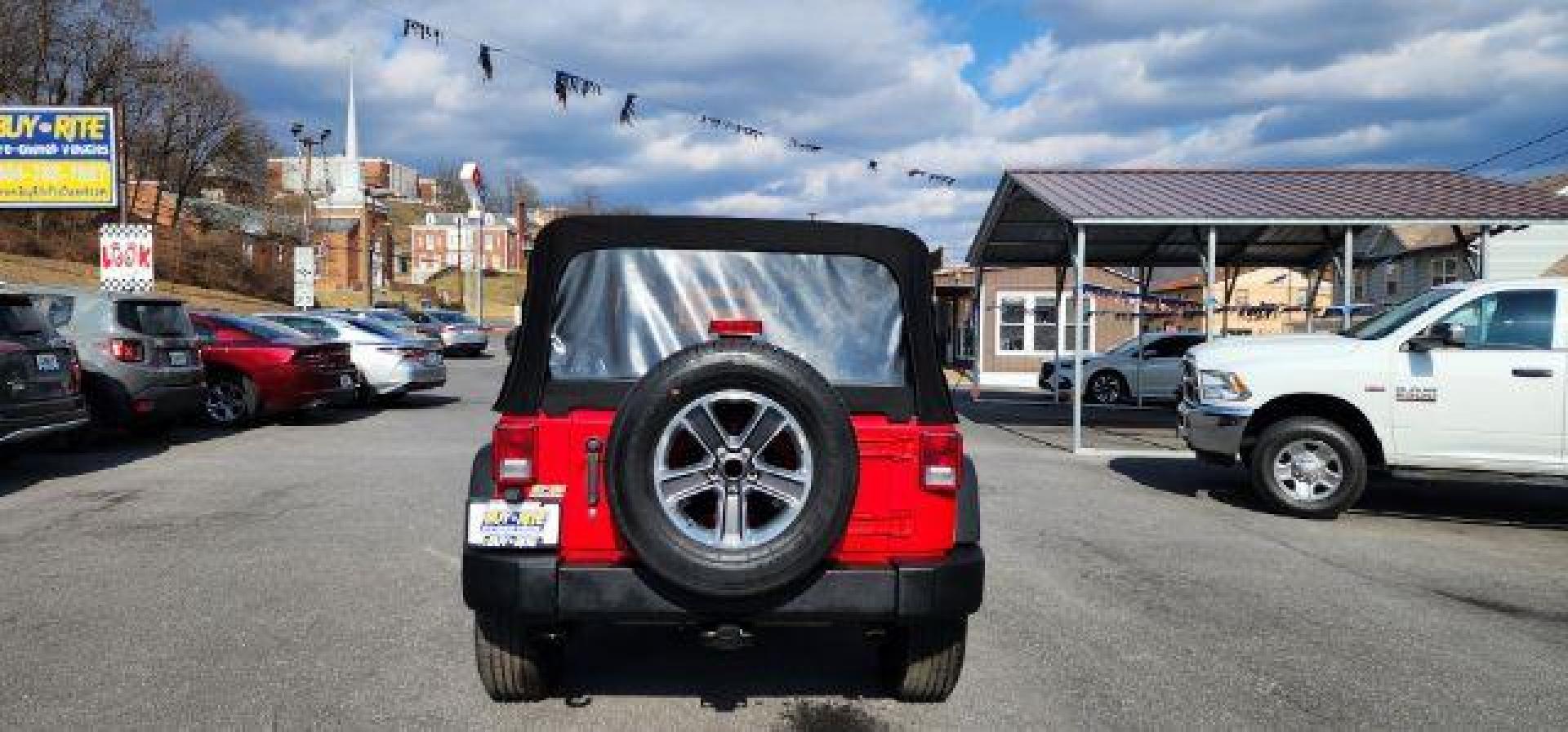 2018 RED /Black Jeep Wrangler JK Unlimited Sport 4x4 (1C4BJWDG4JL) with an 3.6L V6 engine, 6 sp transmission, located at 353 S. Mineral St., Keyser, WV, 26726, (304) 788-7887, 39.436451, -78.981674 - Photo#9