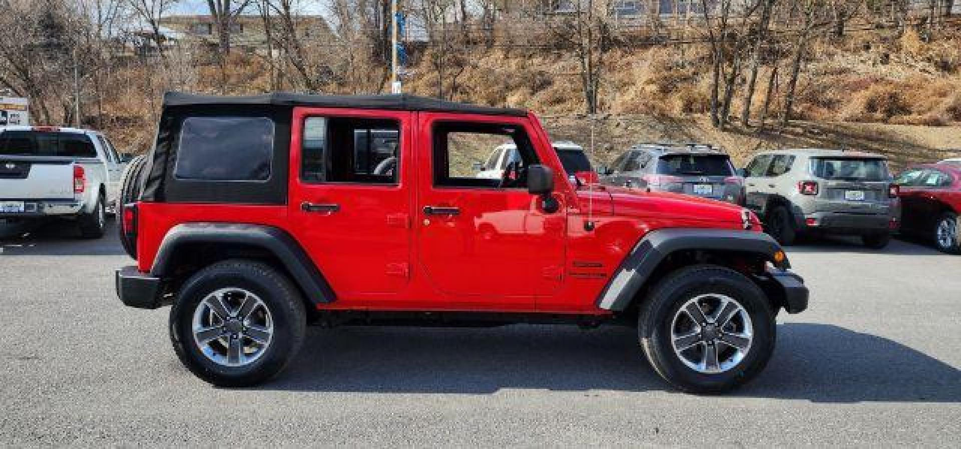 2018 RED /Black Jeep Wrangler JK Unlimited Sport 4x4 (1C4BJWDG4JL) with an 3.6L V6 engine, 6 sp transmission, located at 353 S. Mineral St., Keyser, WV, 26726, (304) 788-7887, 39.436451, -78.981674 - Photo#12