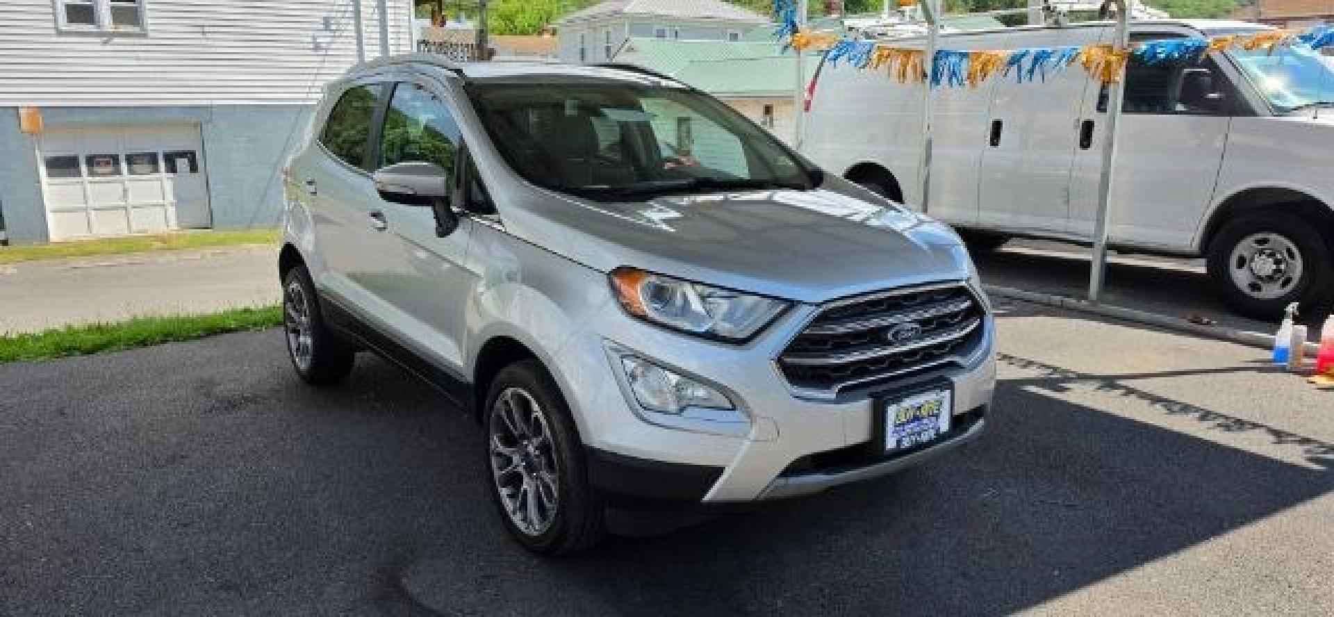 2018 SILVER /Ebony Black Ford EcoSport Titanium (MAJ6P1WL1JC) with an 2.0L engine, CVT transmission, located at 353 S. Mineral St., Keyser, WV, 26726, (304) 788-7887, 39.436451, -78.981674- Photo#0