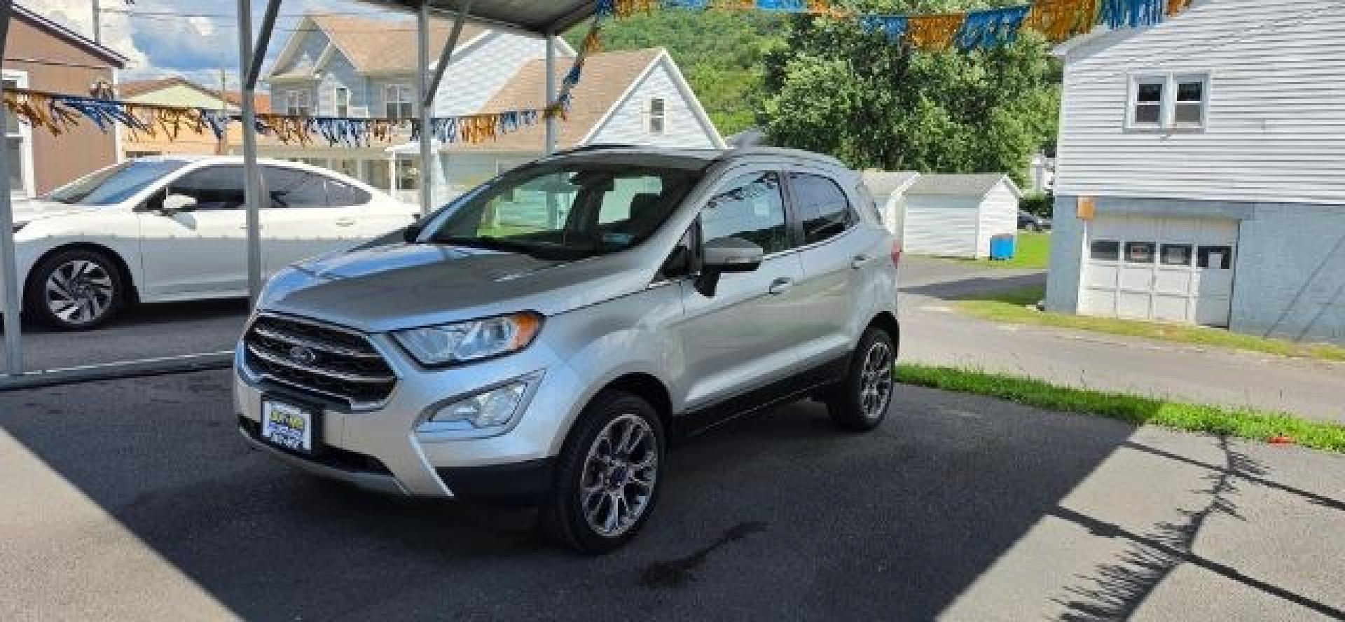 2018 SILVER /Ebony Black Ford EcoSport Titanium (MAJ6P1WL1JC) with an 2.0L engine, CVT transmission, located at 353 S. Mineral St., Keyser, WV, 26726, (304) 788-7887, 39.436451, -78.981674- Photo#1