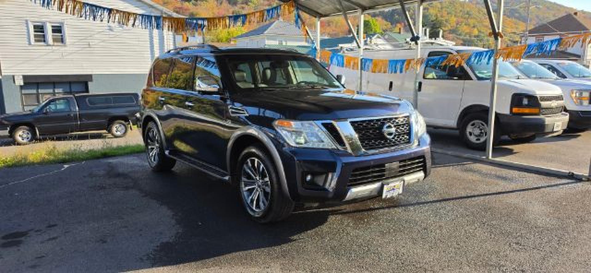 2017 BLUE /Charcoal Nissan Armada SL (JN8AY2NCXH9) with an 5.6l V8 engine, AT transmission, located at 353 S. Mineral St., Keyser, WV, 26726, (304) 788-7887, 39.436451, -78.981674- Photo#0