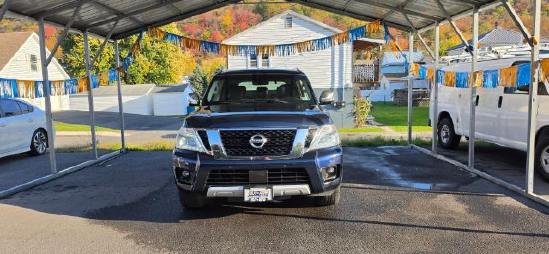 2017 BLUE /Charcoal Nissan Armada SL (JN8AY2NCXH9) with an 5.6l V8 engine, AT transmission, located at 353 S. Mineral St., Keyser, WV, 26726, (304) 788-7887, 39.436451, -78.981674- Photo#1